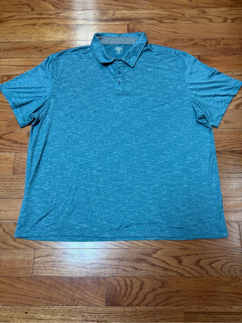 G.H. Bass & Co. Men's Short Sleeve Heather Blue-Green/Teal Polo Shirt Size 3XL